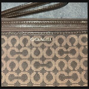 Coach Brown and Black Patterned Wristlet